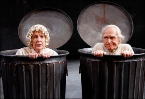 Stritch auditioning for the part of "Oscar the Grouch." The guy on the right got the part.